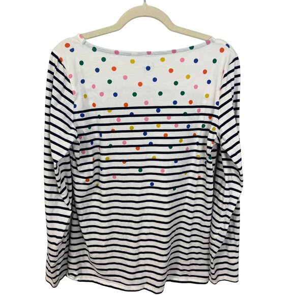Boden Stripes Ahead of the Rest Breton Polka Dot Long Sleeve Boat Neck Tee 12 - Picture 2 of 4